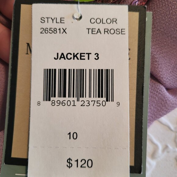 NWT Maya Brooke Tea Rose Sequined Lightweight 2 Piece Tank Dress & Jacket Sz 10 - Picture 13 of 15